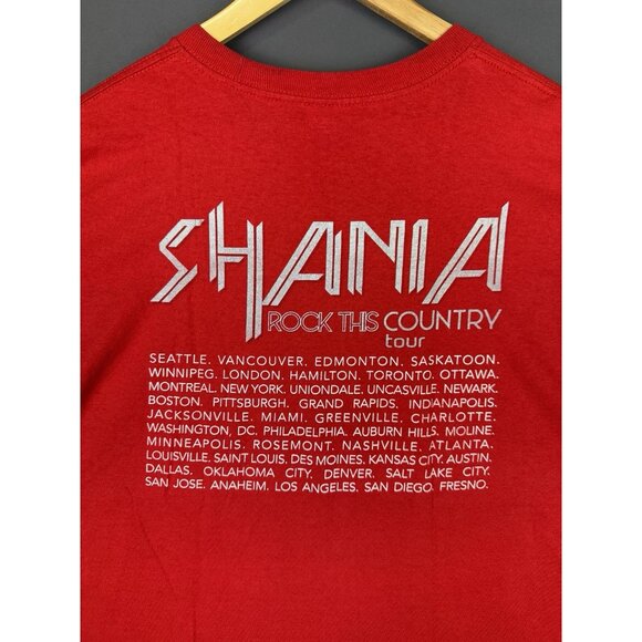 Vintage Y2K Shania Twain Rock This Country Tour Concert Promo Album Music Red T - Picture 8 of 11